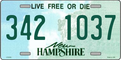 NH license plate 3421037