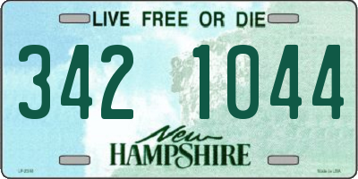 NH license plate 3421044