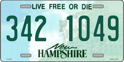 NH license plate 3421049