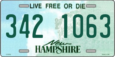 NH license plate 3421063