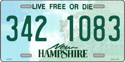 NH license plate 3421083