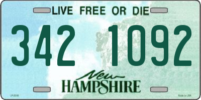 NH license plate 3421092