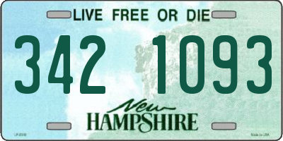 NH license plate 3421093