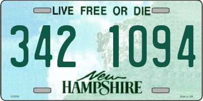 NH license plate 3421094