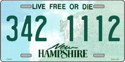 NH license plate 3421112