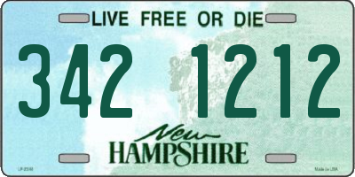 NH license plate 3421212