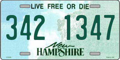 NH license plate 3421347