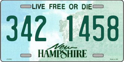 NH license plate 3421458