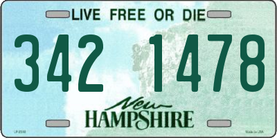 NH license plate 3421478