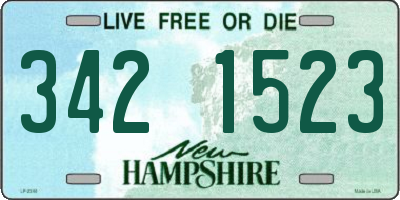 NH license plate 3421523