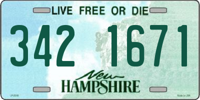 NH license plate 3421671