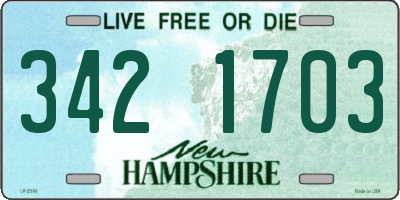 NH license plate 3421703