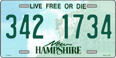 NH license plate 3421734
