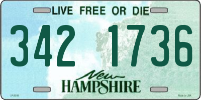 NH license plate 3421736