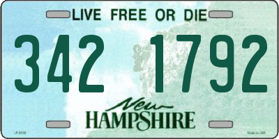 NH license plate 3421792