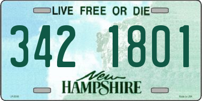 NH license plate 3421801