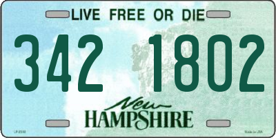 NH license plate 3421802
