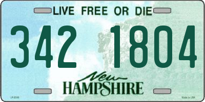 NH license plate 3421804