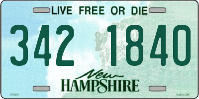 NH license plate 3421840