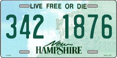 NH license plate 3421876