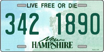 NH license plate 3421890