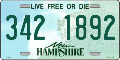 NH license plate 3421892