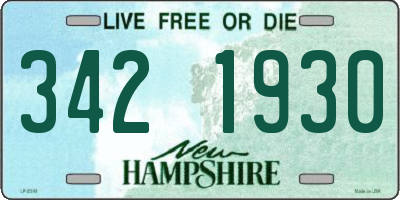 NH license plate 3421930