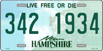 NH license plate 3421934