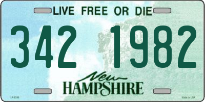 NH license plate 3421982