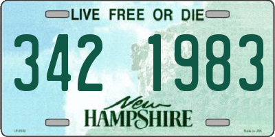 NH license plate 3421983