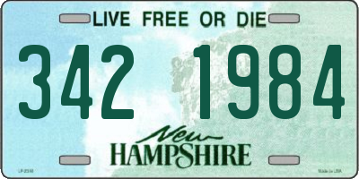 NH license plate 3421984
