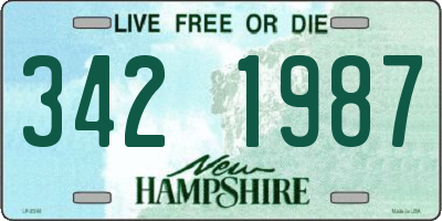 NH license plate 3421987