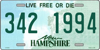 NH license plate 3421994