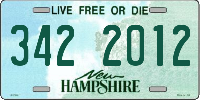 NH license plate 3422012