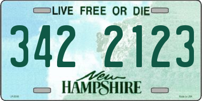 NH license plate 3422123
