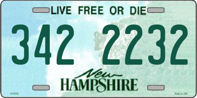 NH license plate 3422232