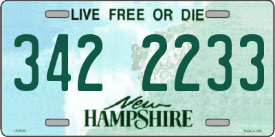 NH license plate 3422233