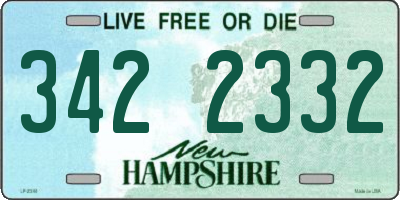NH license plate 3422332