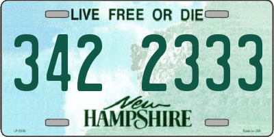NH license plate 3422333