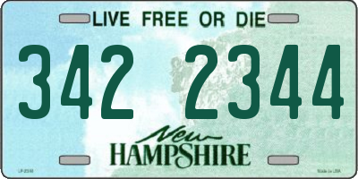 NH license plate 3422344