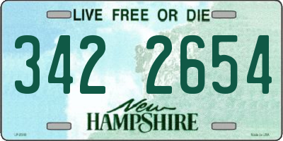 NH license plate 3422654