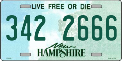 NH license plate 3422666