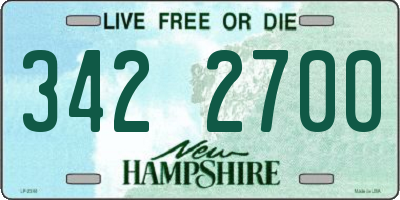 NH license plate 3422700