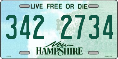NH license plate 3422734