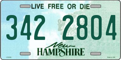 NH license plate 3422804