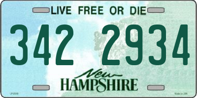 NH license plate 3422934