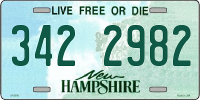 NH license plate 3422982