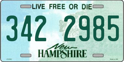 NH license plate 3422985
