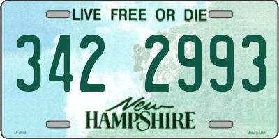 NH license plate 3422993