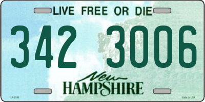 NH license plate 3423006